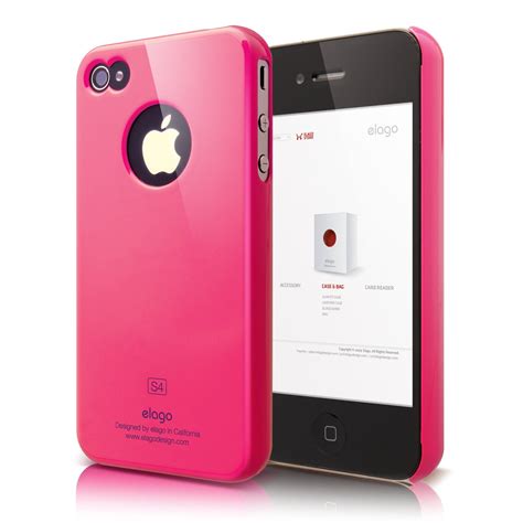 Elago S4 Slim Fit Case For Iphone 44s Hot Pink Logo