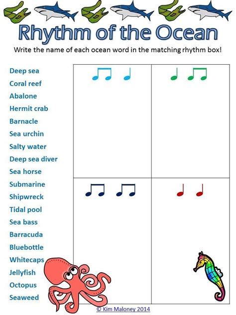 Rhythm Worksheets Match The Rhythm To The Notation Set 4 Music