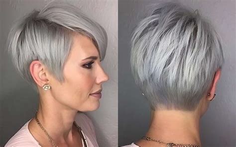 Holders of thick hard hair can wear a hairstyle with a clear contour, and women with thin sparse hair can recommend soft waves and cascading haircut bob. Short Hairstyle Grey Hair | Fashion and Women