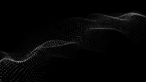 Futuristic Dark Background With A Dynamic Wave Of Particles Big Data