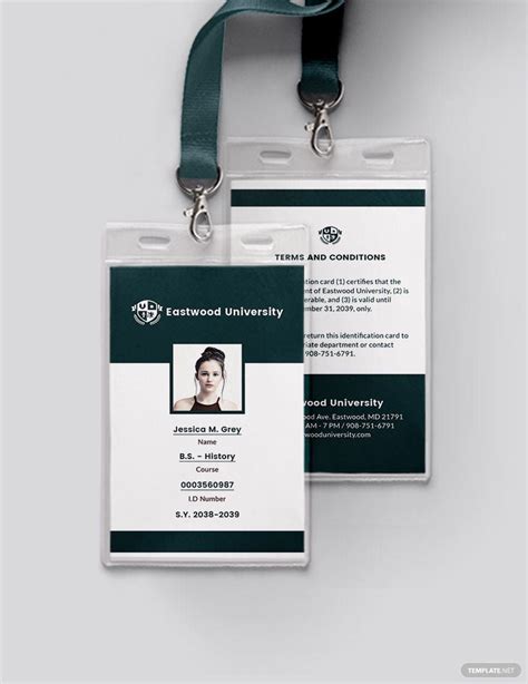 Free Simple Student Id Card Template Download In Word Illustrator