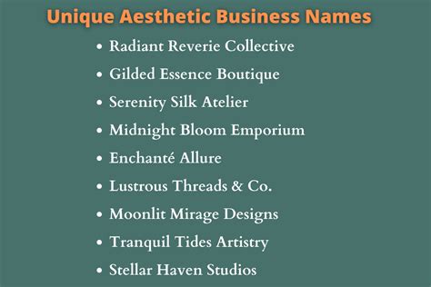 770 Aesthetic Business Names Ideas