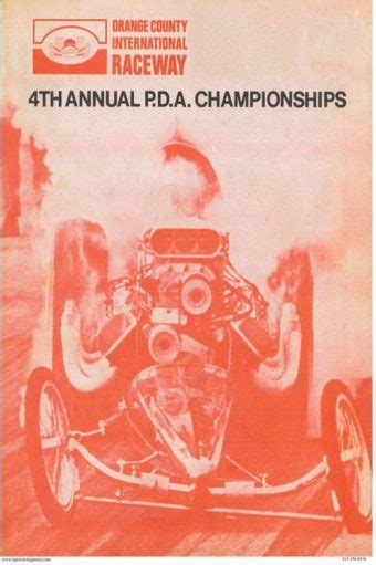 Orange County Raceway Pda Drag Race Poster 1970 Crashdaddy Racing