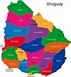Mapa de regiones y provincias de Uruguay - OrangeSmile.com