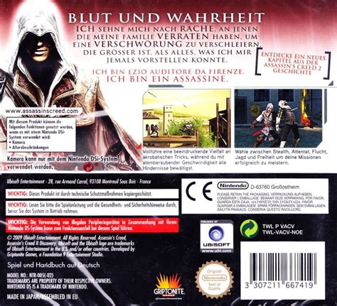 Assassins Creed Ii Discovery Cover Or Packaging Material Mobygames