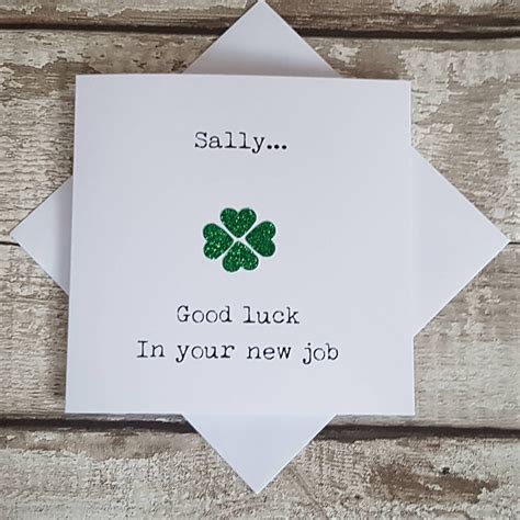 Good Luck In Your New Job Card Personalised Good Luck Card Etsy Uk