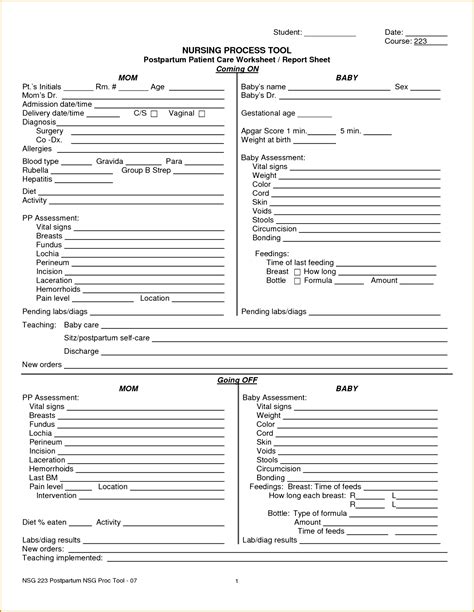 Printable Med Surg Report Sheet Customize And Print