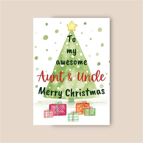 Christmas Card For Aunt And Uncle Merry Christmas Card To My Etsy