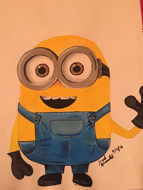 A Drawing Of A Minion With Big Eyes