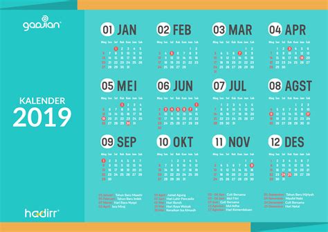 Kalender Libur Nasional 2019 Hari Libur Nasional Gambaran
