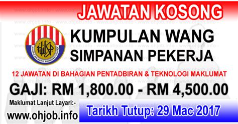 1m likes · 29,114 talking about this · 12,606 were here. Jawatan Kosong Terkini Kumpulan Wang Simpanan Pekerja ...