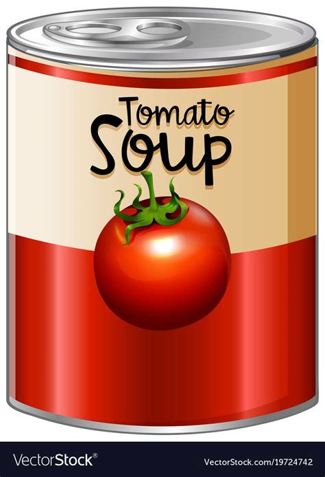 Tomato Soup In Aluminum Can Royalty Free Vector Image Healthy Canned