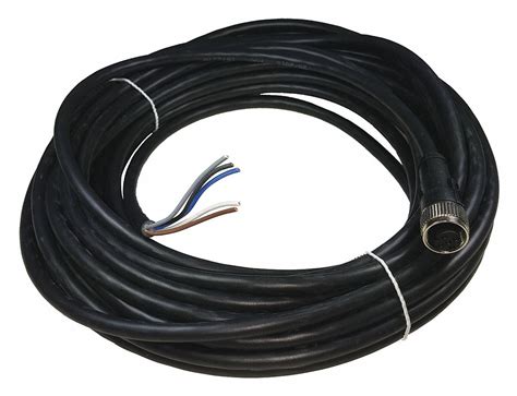 M12 Male Straight X Bare Wire 5 Pins Flying Lead Connector 45gu94c