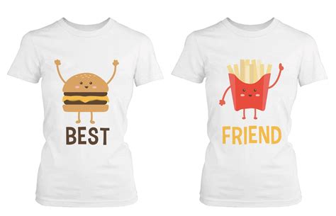 Cute Best Friend T Shirts Hamburger And Fries Funny Bff Matching