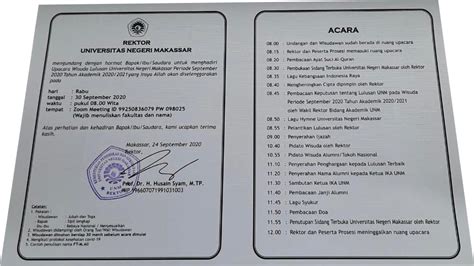 Undangan Wisuda Unm Periode September 2020 Universitas Negeri Makassar