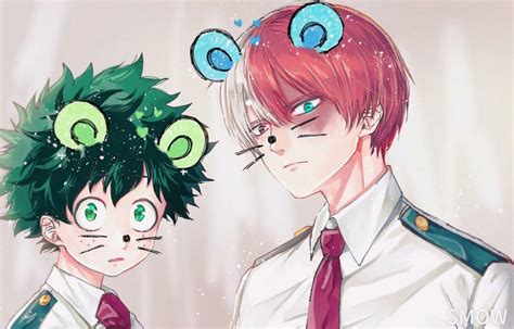 Midoriya Izuku And Todoroki Shouto Fusión Anime Arte De Videojuegos