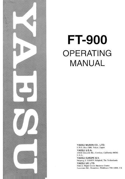 Yaesu Ft 900 Operating Manual Pdf Download Manualslib