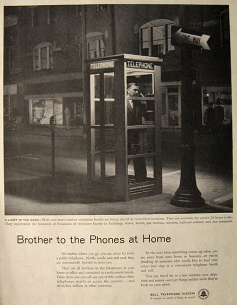 1955 Bell Telephone Ad ~ Vintage Lighted Phone Booth Vintage Ads Misc