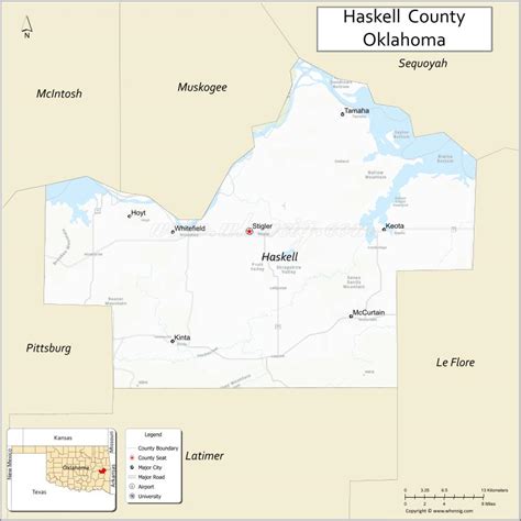 Map Of Haskell County Oklahoma Where Is Located Cities Population