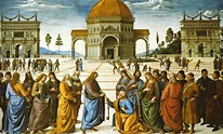 Sixtinische Kapell, Perugino, Die Schlüsselübergabe an Petrus (The ...