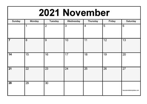 Editable November 2021 Calendar Free Printable Calend