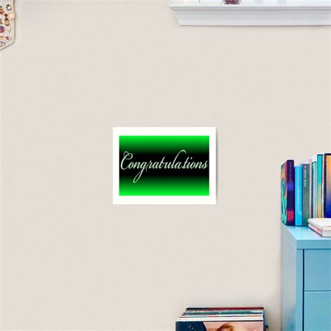 Classy Black Neon Green Congratulations Card Art Print By
