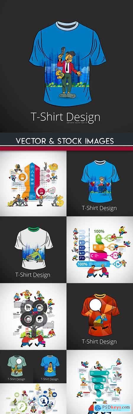 Design Model Of T Shirt With Infographics Elements Free Download