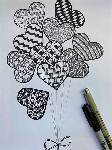 Hearts Doodle Art Designs Doddle Art Easy Mandala Drawing