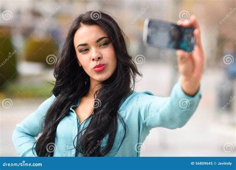 Beautiful Young Woman Selfie In The Park Stock Image Image Of Photographing Beauty 56809645