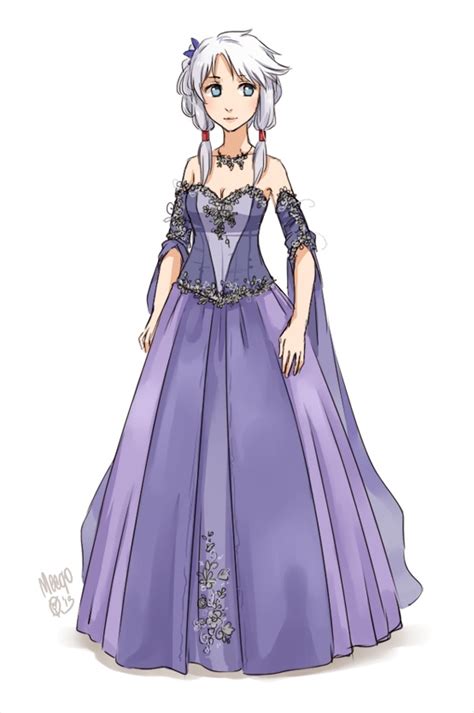 Anime Girl In Pretty Gown Outfit Design Pinterest