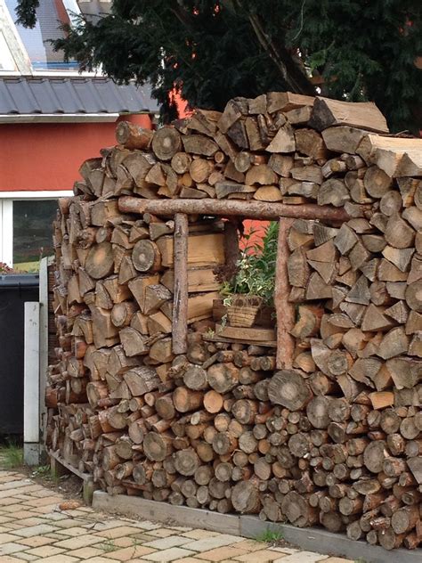 Log Wall Wood Pile Mountain Home Wood Storage Retaining Wall House