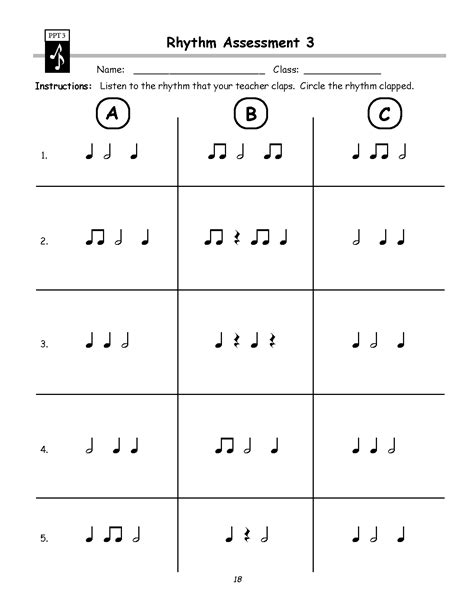 Music Note Value Worksheet