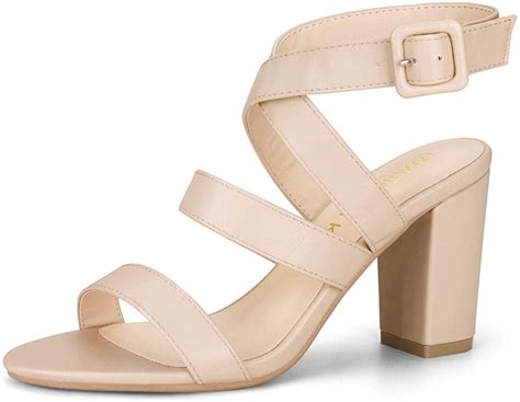 Allegra K Womens Open Toe Chunky Heel Crisscross Strappy Sandals Ebay