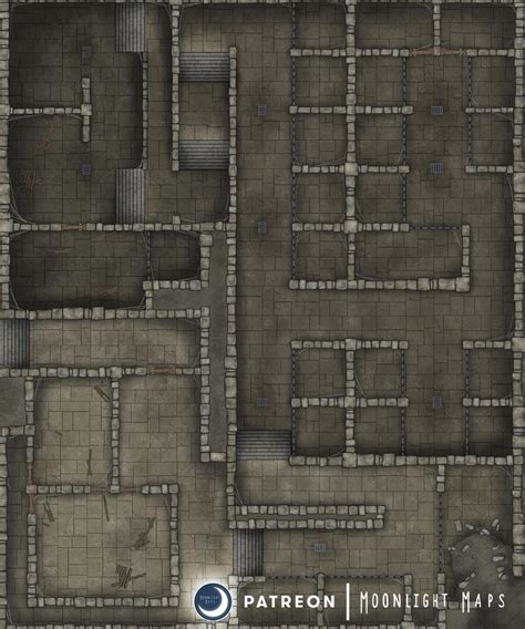 Ruined Dungeon Prison Dnd Map Map Tabletop Rpg Maps Dnd Art
