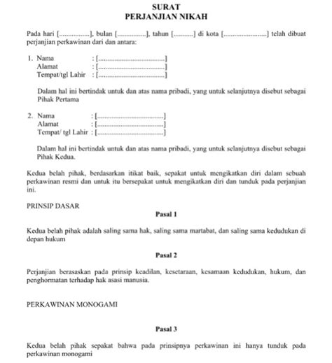 Perjanjian Pra Nikah Syarat Isi Dan Cara Membuatnya Di