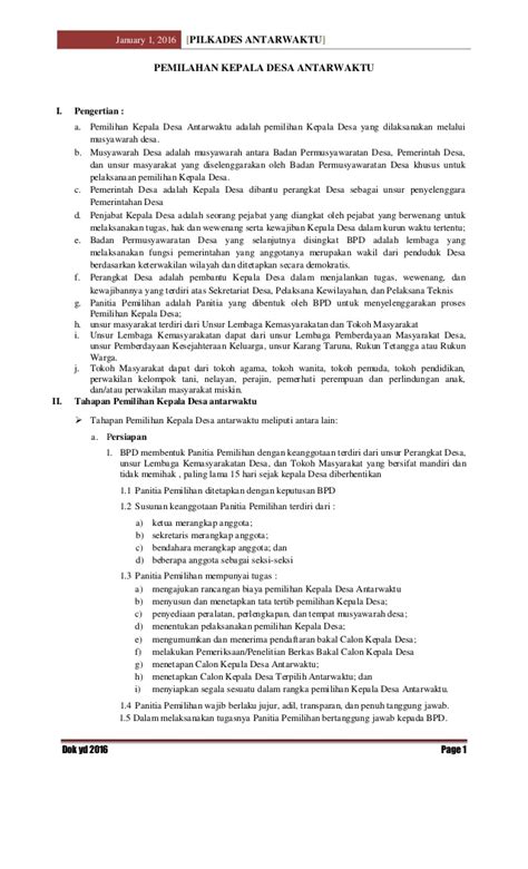 Dengan hormat, yang bertanda tangan di bawah ini : Contoh Surat Izin Cuti Mencalonkan Kepala Desa - Berbagi ...