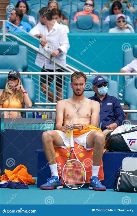 Professional Tennis Player Daniil Medvedev Of Russia Required Medical Brake During Miami Open
