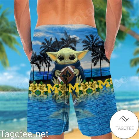 Michigan Wolverines Baby Yoda Hawaiian Shirt And Short Tagotee