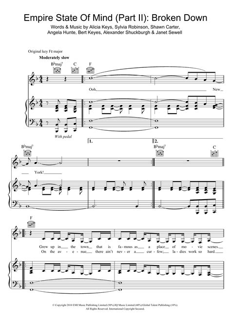 Free Piano Sheet Music For Alicia Keys Empire State Of Mind Hot