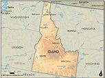 Geographical Map of Idaho and Idaho Geographical Maps