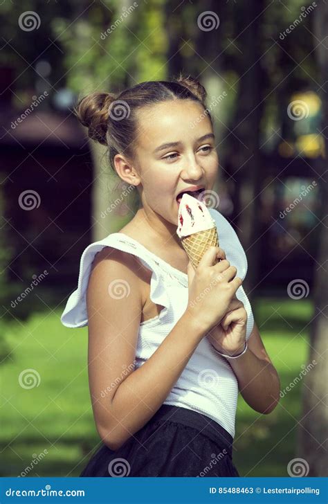 girl eating ice cream stock image image of people beauty 85488463