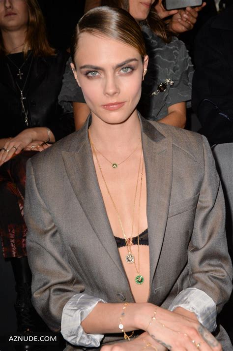 Cara Delevingne Wearing A Sheer Black Bra At The Men