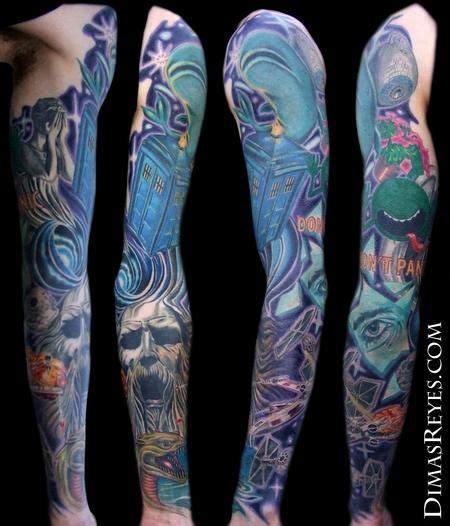 color science fiction sleeve tattoo by dimas reyes tattoos full sleeve tattoo design best