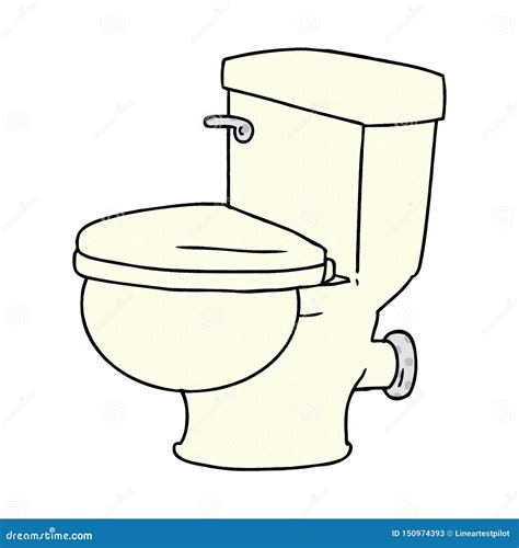 A Creative Cartoon Doodle Of A Bathroom Toilet Stock Vector