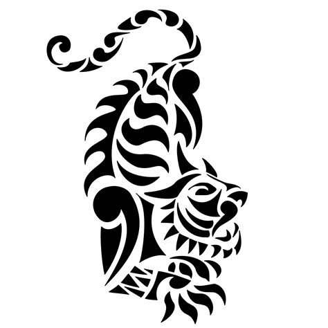 Эскиз татуировки трайбл тигр Tribal Tiger Татуировку РФ фото и