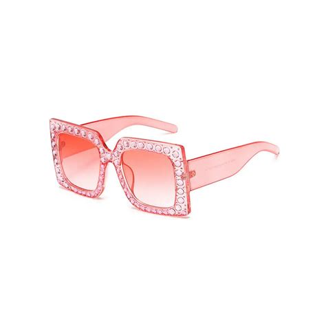 mincl oversized diamond sunglasses women handmade square glasses frame eyewear 52mm uv400 gyw