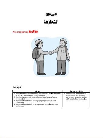 Materi Bab 1 Bahasa Arab MI Kelas 1 Semester Ganjil ( KMA 183 Tahun