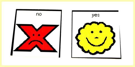 Create Yes And No Cards Using Pcs Symbols Or A Sad