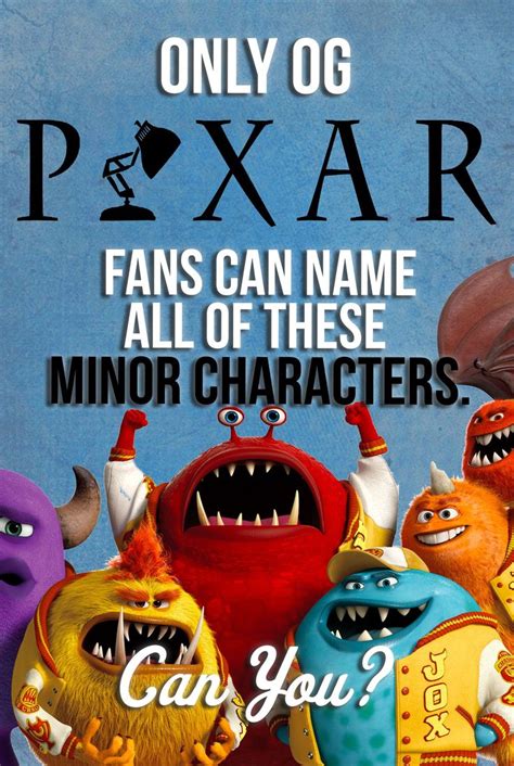 Pixar Quiz Can You Name Every Single One Of These Minor Pixar Characters Pixar Characters