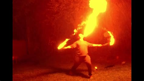 Basic Fire Spinning And Fire Breathing Staff Poi And Dragon Staff Youtube